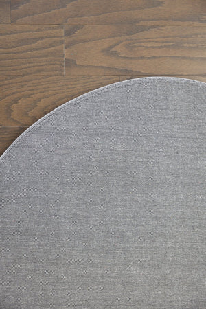 English Elm CURVE Silver Round Rug 41" x 41" - Jaquard Woven Polyester, Low 0.6" Pile, Durable Kid & Pet Friendly B186P261390