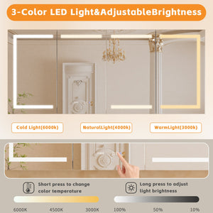 English Elm Lighted Aluminum Medicine Cabinet Smart Mirror with Anti-fog Led and Built-in Usb Outlet W5609P461368