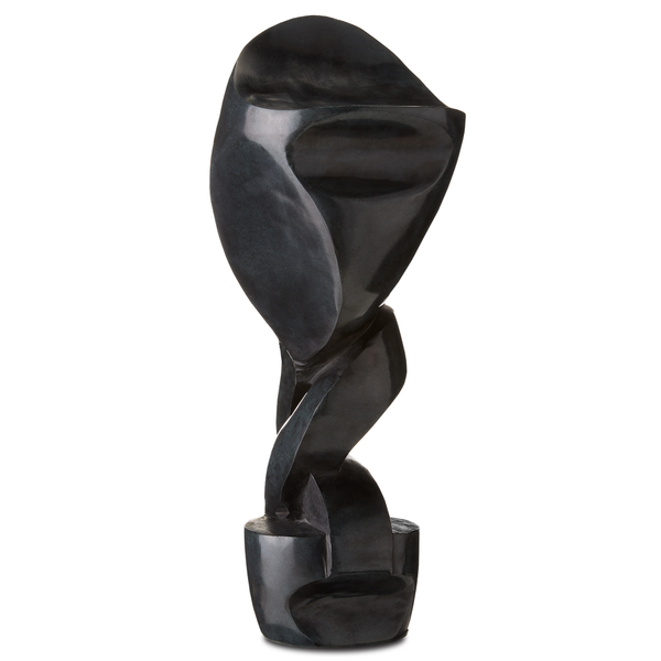 Roland Black Marble Abstract Sculpture – Stunning Modern Art Piece That Transforms with Every Angle