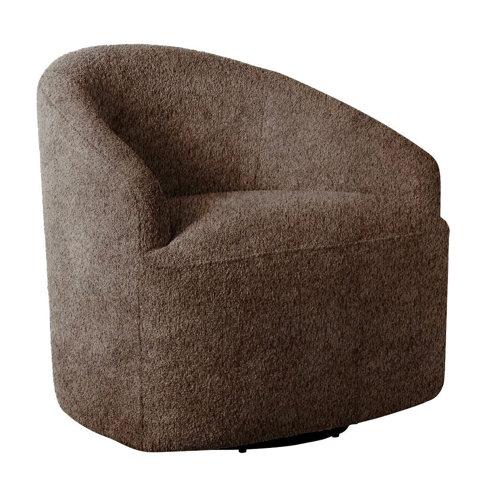 JLA Home INK+IVY - Upholstered boucle swivel chair — compact barrel silhouette, hidden 360° base, plush modern comfort II103-0564