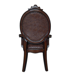 English Elm Brown Arm Chairs Set Of 2 – Elegant Cherry Finish With Nailhead Trim, Perfect For Dining Or Accent Use B062P209290