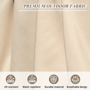 English Elm 10'X10' Square Cantilever Umbrella with Hydraulic Open, 5-Position Tilt, UPF50+ Polyester Canopy Beige W1859P337786