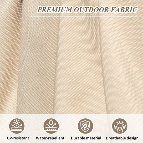 English Elm 10'X10' Square Cantilever Umbrella with Hydraulic Open, 5-Position Tilt, UPF50+ Polyester Canopy Beige W1859P337786