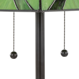 English Elm 63" Tiffany Style Floor Lamp with Stained Green Glass and Bronze Finish B202P471646