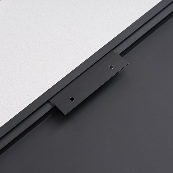 English Elm Wall Mirror 40X30 Inch Arched Black Metal Frame For Elegant Bathroom, Living Room & Bedroom Decor W2091P345025-GIGA