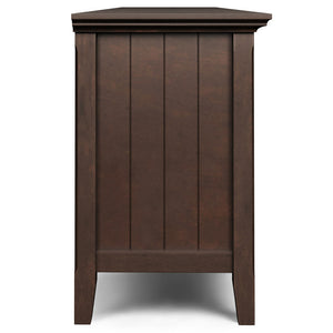 English Elm Acadian 72" Wide TV Media Stand Brown Wood & Glass - Handcrafted, Tempered Glass Doors, Cord Mgmt B136P203486