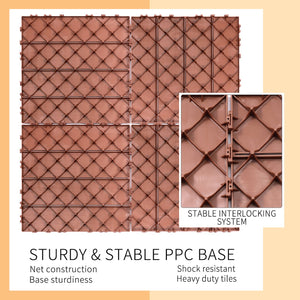 English Elm Plastic Interlocking Deck Tiles Hardwood Look Waterproof Patio Pool Outdoor 44 Sqft W2882P204558