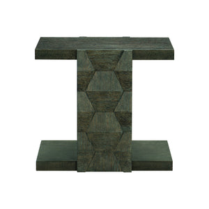 Bernhardt Bernhardt Linea Open Base End Table With Cerused Charcoal Oak Veneer, Rustic-Modern Sculptural Design 384121B