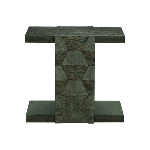 Bernhardt Bernhardt Linea Open Base End Table With Cerused Charcoal Oak Veneer, Rustic-Modern Sculptural Design 384121B