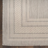 Nourison Horizon Indoor/Outdoor HOZ03 Machine Made Power-loomed Solid Border Indoor/Outdoor Modern Outdoor Rug Grey, Grey 88% Polypropylene,12% Polyester 841491128299