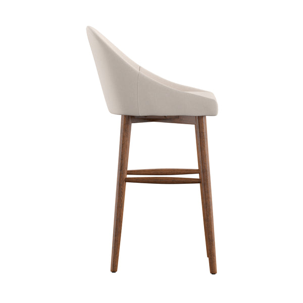 Homelegance By Top-Line Montague Mid-Century Wood Bar Height Stools (Set of 2) Beige Rubberwood