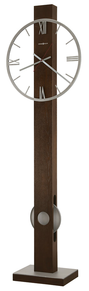 Hekman Furniture 615124 Halo Floor Clock - Modern Grandfather Clock With Aged Silver Finish, Stylish Pendulum, & Quartz Movement  Halo Grandfather Clock 615124