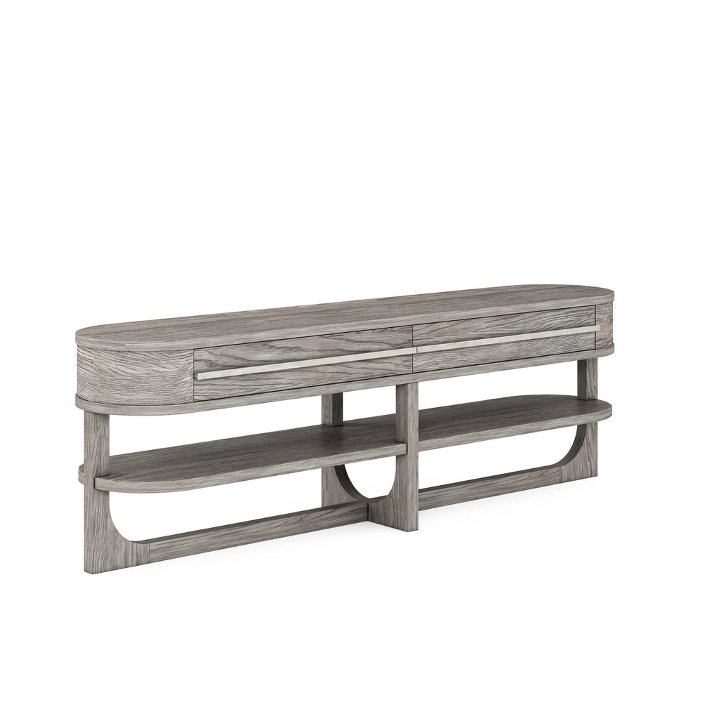 A.R.T. Furniture Vault Entertainment Console - New Traditional Mink Finish With Spacious Drawers & Stylish Shelf Design Gray Parawood Solids,White Oak Veneers 285422-2354