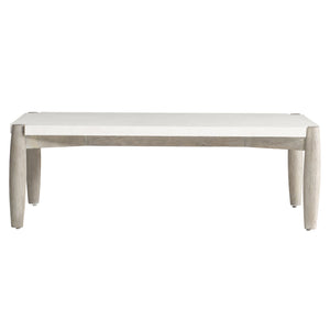 Bernhardt Bernhardt Ashbrook Cocktail Table With Scooped Vellum Top, Weathered Greige Ash Base, Modern Organic Design 462021