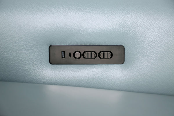 English Elm Transitional Multi-Function Glider Recliner with Channel Back, Cup Holders, Hidden Storage, Upholstered Comfort Blue 40 L x 34 W x 30 H B2741P387646