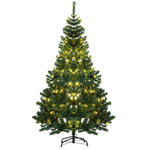 English Elm Homcom 6' Tall Prelit Douglas Fir Christmas Tree With 250 Warm White Leds & 1000 Tips For Festive Cheer W2225P249688