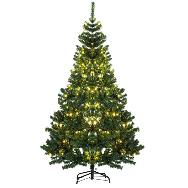 English Elm Homcom 6' Tall Prelit Douglas Fir Christmas Tree With 250 Warm White Leds & 1000 Tips For Festive Cheer W2225P249688