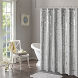 Raina Modern/Contemporary Printed Metallic Shower Curtain