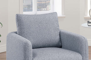 English Elm Modern Gray Bouclé Swivel Chair — 360° Upholstered Accent Seat with Supportive Back Pillow, 30"x31"x25" B011P369861