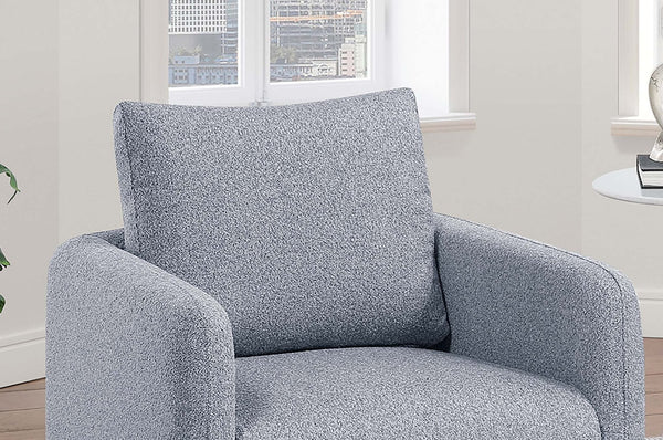 English Elm Modern Gray Bouclé Swivel Chair — 360° Upholstered Accent Seat with Supportive Back Pillow, 30"x31"x25" B011P369861