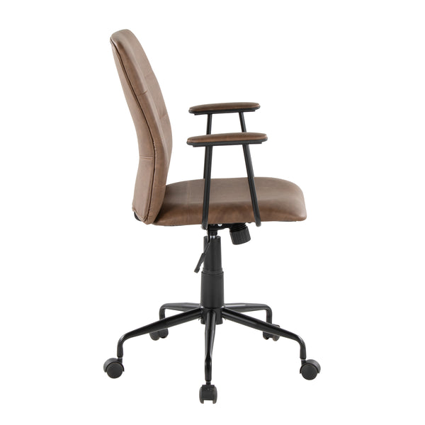 English Elm Office Chair with Faux Leather Upholstery Pneumatic Swivel Seat for Modern Workspaces B202P474196