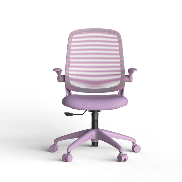 English Elm Ergonomic Mesh Back Task Chair with Flip Armrests High Density Foam Seat 500lb Capacity Purple W5280P464446