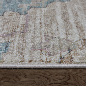 Feizy Rugs Dartmouth Transitional Abstract Floral Rug - Durable Polypropylene, Vintage Charm, Persian-inspired Design Tan,Brown,Blue Polypropylene Drt39qkfbgemltg00