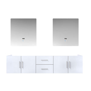 English Elm Glossy White Double Bath Vanity With 30" Led Mirrors - Modern Design & Ample Storage Solution! B2731S00555