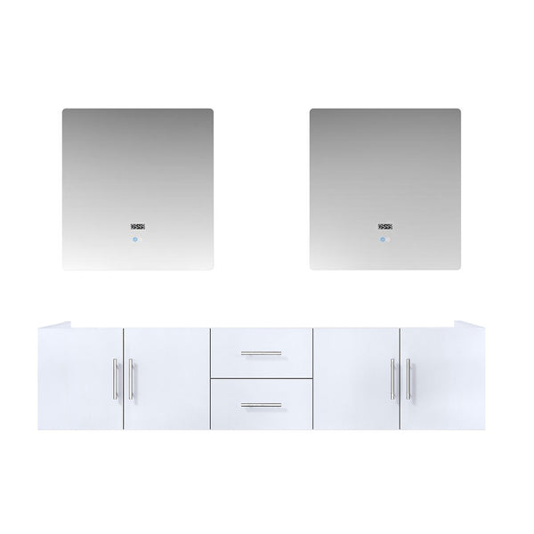 English Elm Glossy White Double Bath Vanity With 30" Led Mirrors - Modern Design & Ample Storage Solution! B2731S00555
