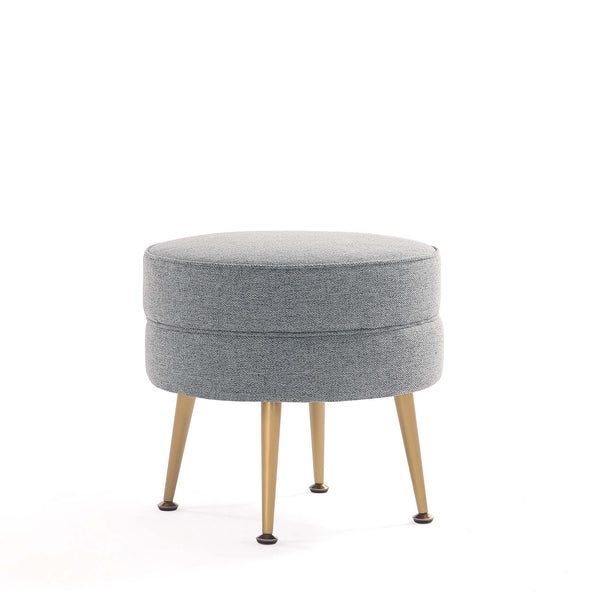 English Elm Bailey Gray Upholstered Accent Ottoman: Modern Comfort, Versatile Decor, Stylish Gold Legs - 20” B365P397867