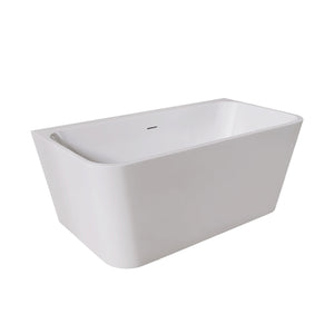 English Elm 55" Freestanding Acrylic Soaking Tub Rectangular Gloss White Spa Bath for Master T3785P380642