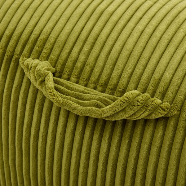 English Elm Big Corduroy Lounger Bean Bag with Ottoman Memory Foam Fill for Living Room Olive W395P435351