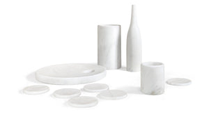 English Elm White Natural Marble Dining Room Accessories Set - Luxurious 10-Piece Collection For Elegant Tables W1696P262939-GIGA