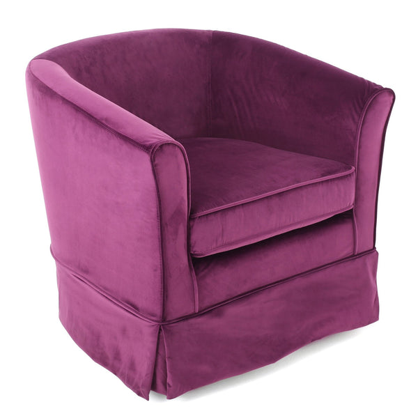 English Elm Christopher Knight Home® - SWIVEL Velvet Lounge Chair with Loose Cover for Gaming & Reading, Plush Comfort and Smooth Rotation Fuchsia 29.25 L x 27.25 W x 22 H 57448.00NVLTFCS