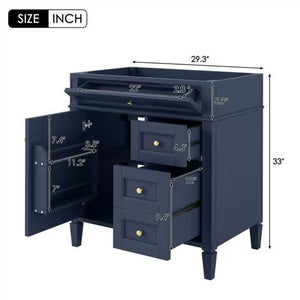 English Elm 30'' Modern Bathroom Vanity Cabinet – Stylish Storage With 2 Drawers, Tip-Out Drawer & Adjustable Shelf N710P250685C