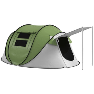 English Elm Outsunny Instant Pop up Camping Tent with Porch Vestibule Waterproof 3 Person Dome Green W2225P200771