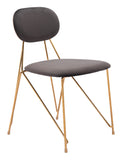 Georges Dining Chair - Set of 2 Gray & Gold 109661 Zuo Modern