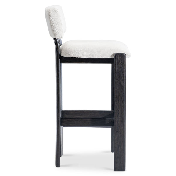 Bernhardt Bernhardt Baxter Upholstered Bar Stool with Charcoal Wood Base for Modern Kitchens L25582