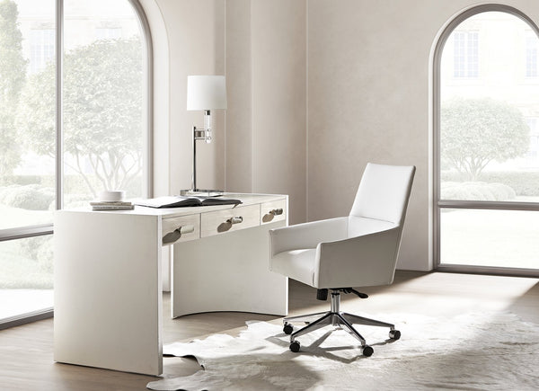 Bernhardt Bernhardt Stratum Desk With Mist Top & Fossil Faux Stone Ends, Polished Nickel Pulls, Usb/Ac D22514