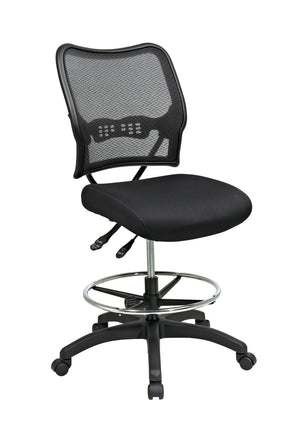 OSP Home Furnishings Ergonomic Drafting Chair with Mesh Back Lumbar Support and Pneumatic Height Adjustment 13-37N30D