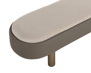 Sunpan ODELLA Bench - Modern Compact Seating in Velvety Meg Taupe & Textured Porcini Taupe Finish 112300
