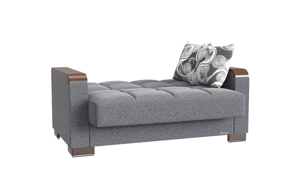 English Elm Primenest Zenaero X Loveseat - Convertible Grey Chenille Upholstered Sofa With Storage & Comfort B030P281775-GIGA