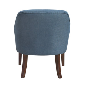 English Elm Modern Tufted Back Accent Chair with Espresso Wood Legs, Foam Seat Comfort, Stylish Living Room Seating Blue 26.5 L x 29 W x 22 H B011P305064