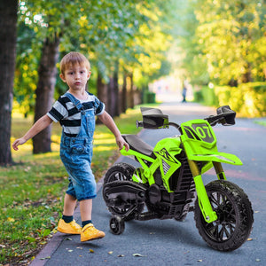 English Elm Qaba Kids Electric Dirt Bike 6v Battery Powered Ride on with Training Wheels Ages 3 to 8 W2225P249807