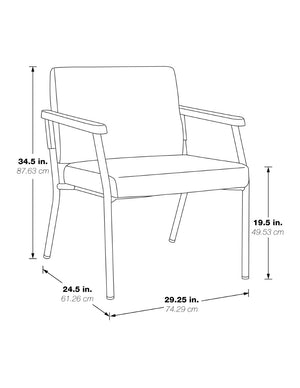OSP Home Furnishings Bariatric Guest Chair with Reinforced Metal Frame and Plush Padded Seat for Medical Offices BC9602-R104