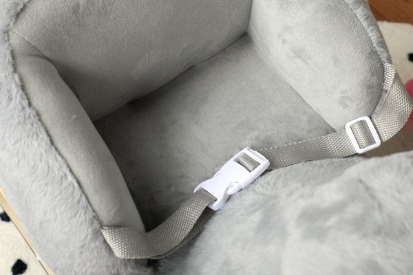 English Elm Kids Elephant Plush Rocking Toy with Sound Button Safety Belt and Sturdy Steel Frame W3723P374146
