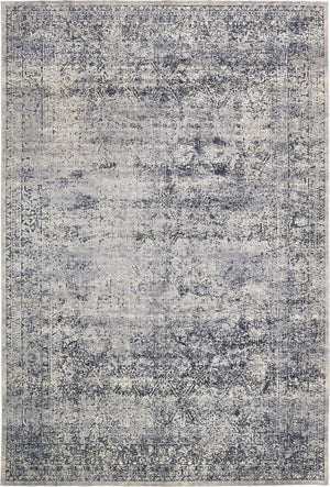 Unique Loom Chateau Jefferson Machine Made Border Rug Blue Gray, Beige/Gray 10' 0" x 14' 5"