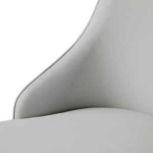 English Elm Modern Pu Sponge-Filled Dining Chair Set of 2, Gray Faux Leather, Golden Stainless Legs, Water-Resistant Stylish Seating (280 lb) W1535P227672