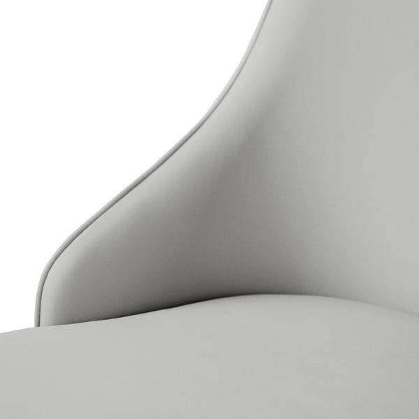 English Elm Modern Pu Sponge-Filled Dining Chair Set of 2, Gray Faux Leather, Golden Stainless Legs, Water-Resistant Stylish Seating (280 lb) W1535P227672