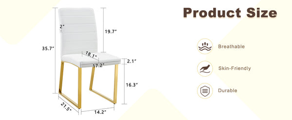 English Elm 6-pack Pu Leather Dining Chairs with Iron Frame and Thick Foam Cushion for Home or Office W2920S00101